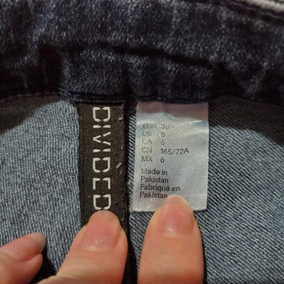 H&M Divided Blue Jean Dark Red Burgandy Velvet Stripe - Picture 6 of 8